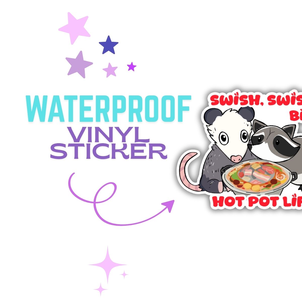 Swish Swish Bish, Hot Pot Life Vinyl Sticker