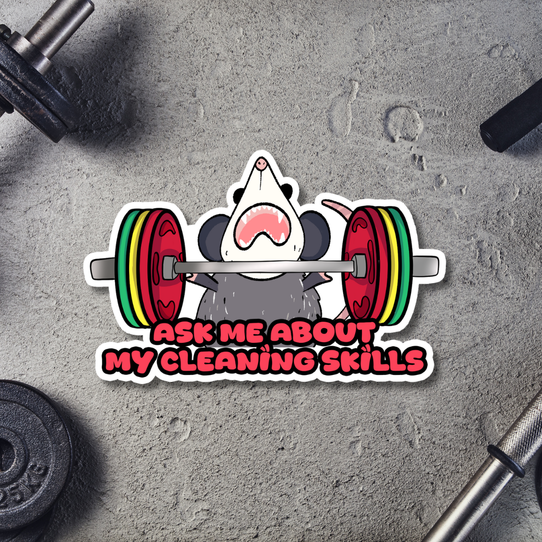 Ask Me About My Cleaning Skills Vinyl Sticker
