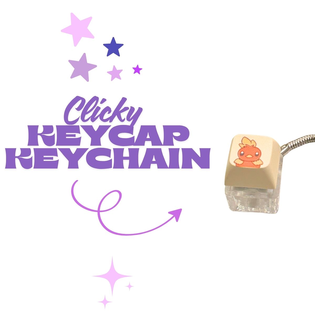Torchic Key Cap Fidget Keychain