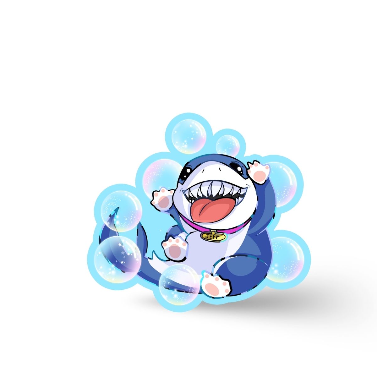 Jeff The Land Shark Bubbles Vinyl Sticker | Marvel Rivals
