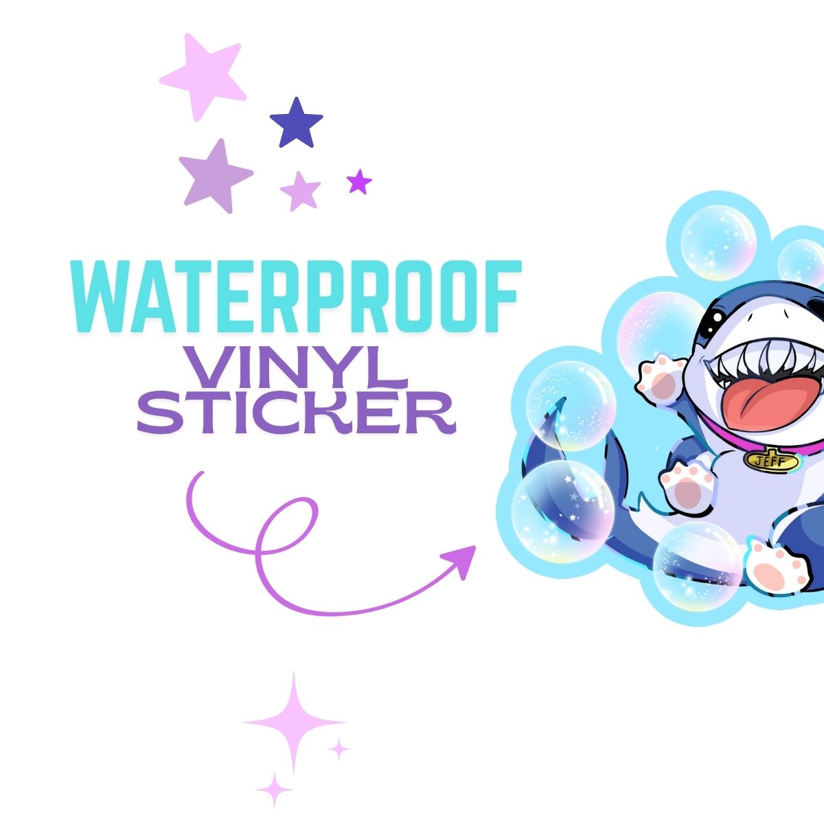 Jeff The Land Shark Bubbles Vinyl Sticker | Marvel Rivals