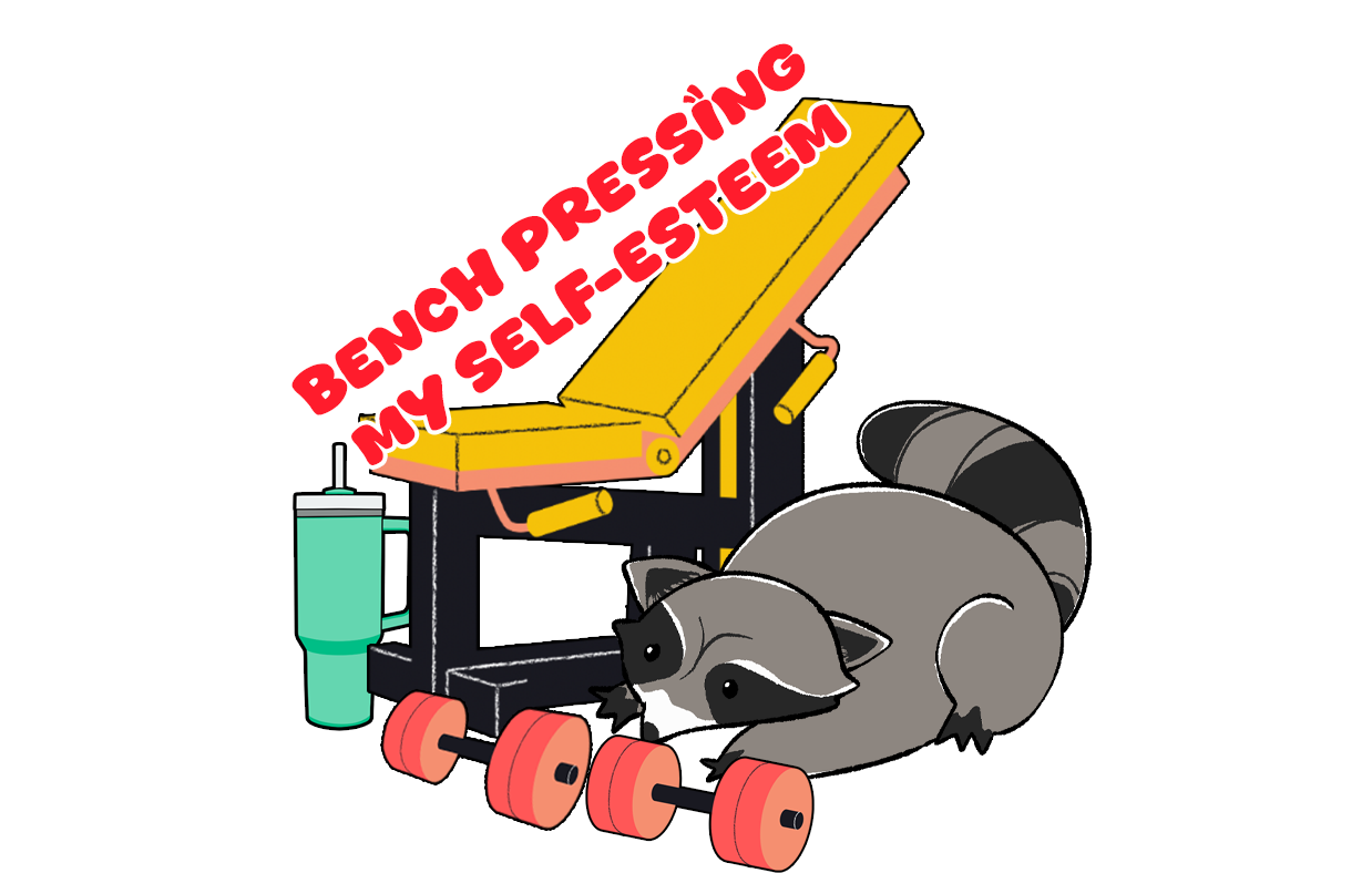 Bench Pressing My Self-Esteem Vinyl Sticker